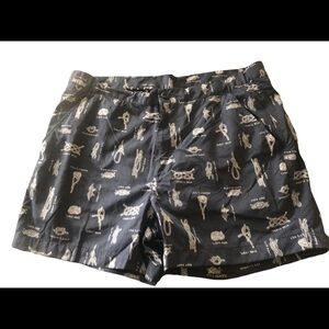 Brooks Brothers Navy Printed Sailor  Knot Swim Trunks/Shorts Sz. M Inner Lined